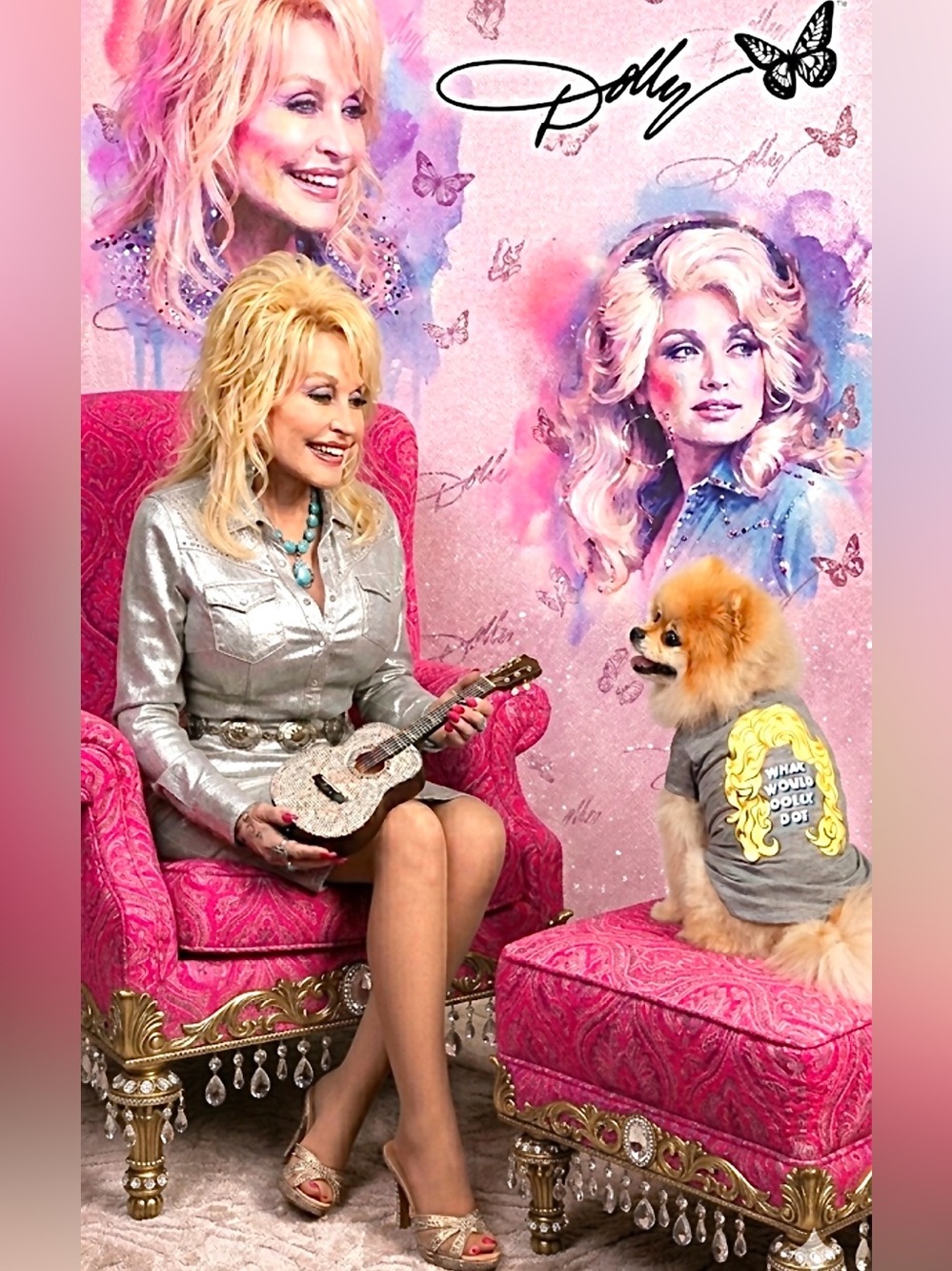 Doggy Parton What Would Dolly Do? T Shirt Gray